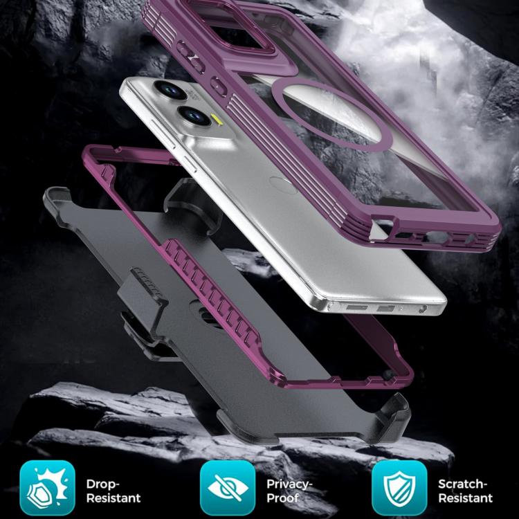 For Motorola Moto G Stylus 5G 2024 Acrylic Full Coverage Magnetic Phone Case with Back Clip