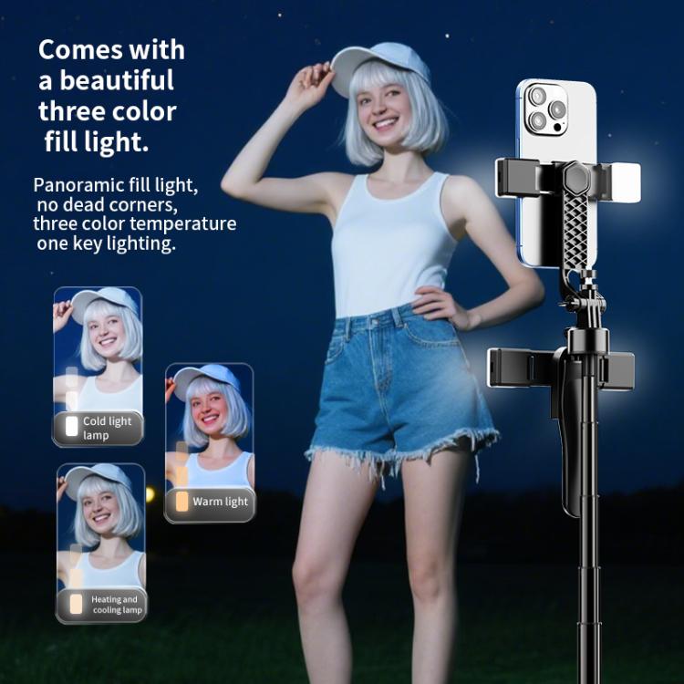K29 Floor Standing Telescopic Phone Tripod Selfie Stick - Black