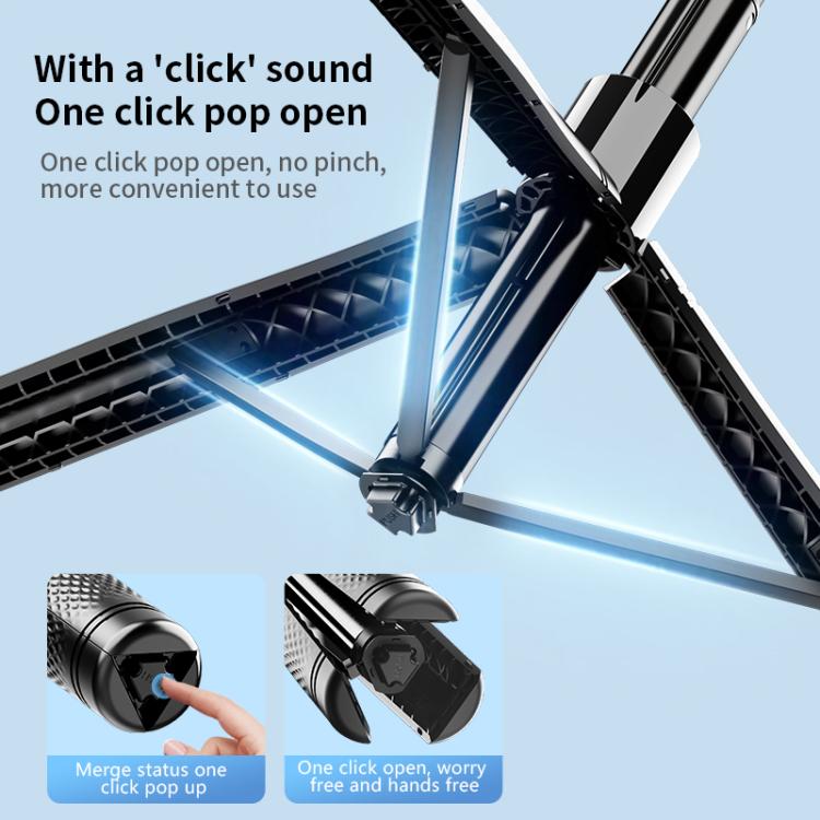 K29 Floor Standing Telescopic Phone Tripod Selfie Stick - Black