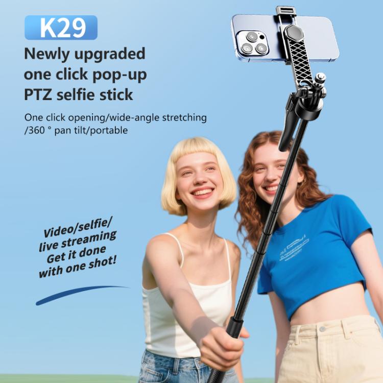 K29 Floor Standing Telescopic Phone Tripod Selfie Stick - Black