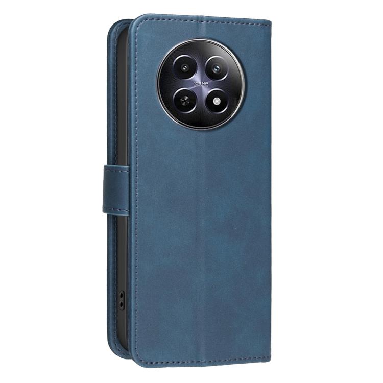 For Realme 12 5G Global Solid Color Calfskin Texture RFID Vegan Leather Phone Case
