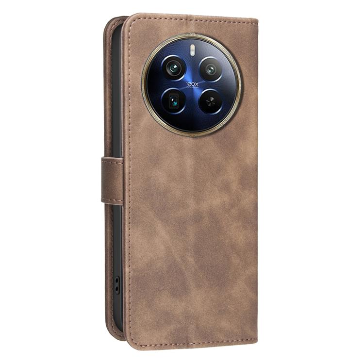 For Realme 12 Pro/12 Pro+ 5G Global Solid Color Calfskin Texture RFID Vegan Leather Phone Case