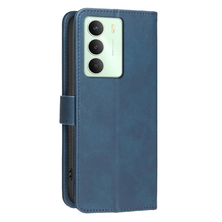 For Realme 14X Global Solid Color Calfskin Texture RFID Vegan Leather Phone Case