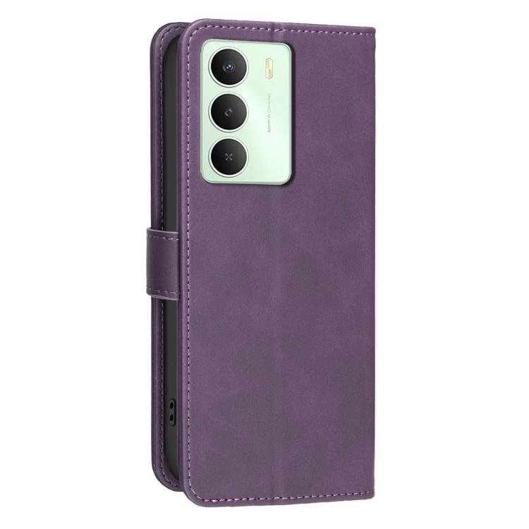 For Realme 14X Global Solid Color Calfskin Texture RFID Vegan Leather Phone Case