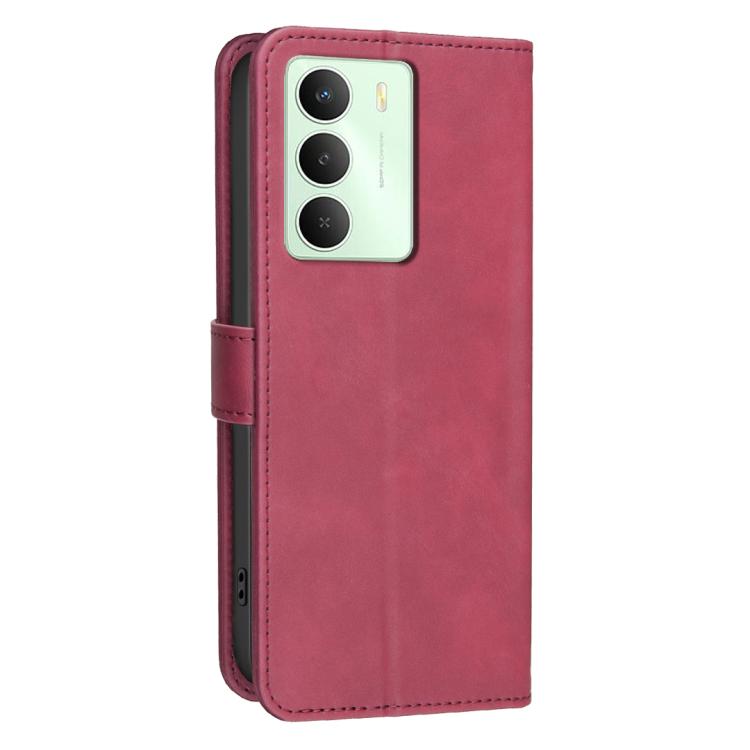 For Realme 14X Global Solid Color Calfskin Texture RFID Vegan Leather Phone Case