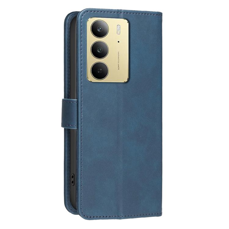 For Realme C75 4G Solid Color Calfskin Texture RFID Vegan Leather Phone Case