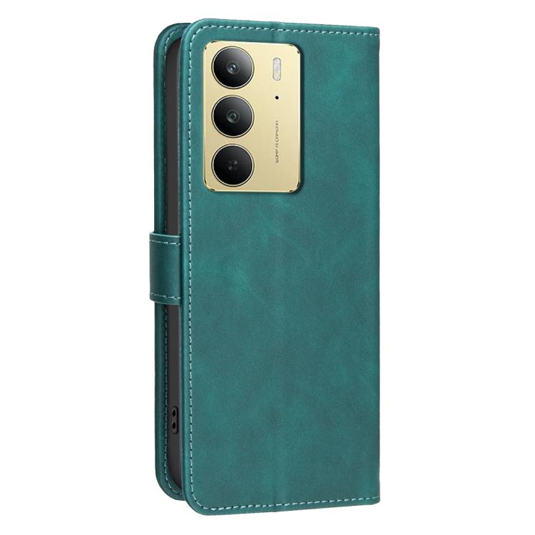For Realme C75 4G Solid Color Calfskin Texture RFID Vegan Leather Phone Case