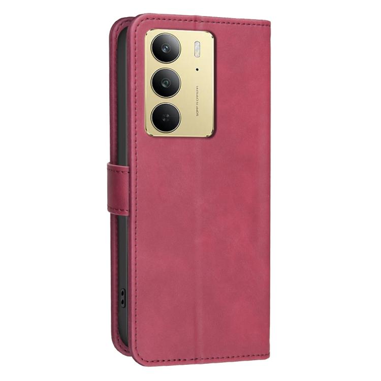 For Realme C75 4G Solid Color Calfskin Texture RFID Vegan Leather Phone Case