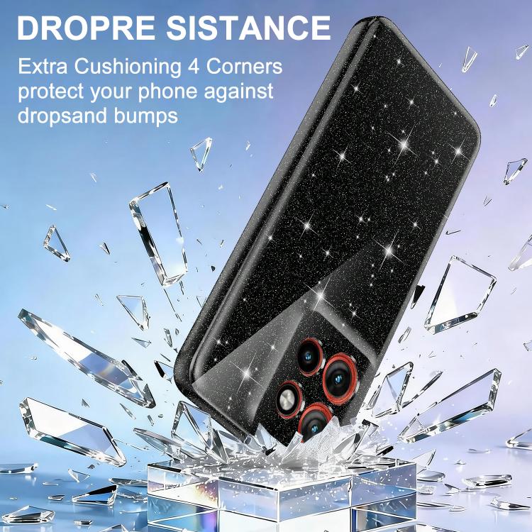 For Motorola Edge 60 Neo / 50 Neo 5G Fine Hole Glossy Glitter Magnetic TPU Phone Case with Same Color Hand Strap