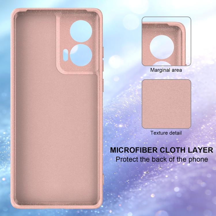 For Motorola Edge 50 Fusion / Moto G96 5G Fine Hole Glossy Glitter Magnetic TPU Phone Case with Same Color Hand Strap