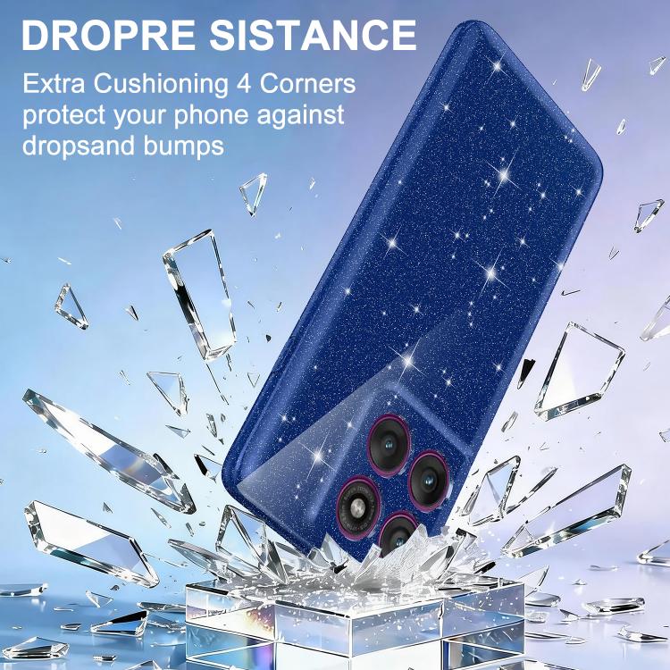 For Motorola Moto G67 Power / G57 / G57 Power Fine Hole Glossy Glitter Magnetic TPU Phone Case with Same Color Hand Strap