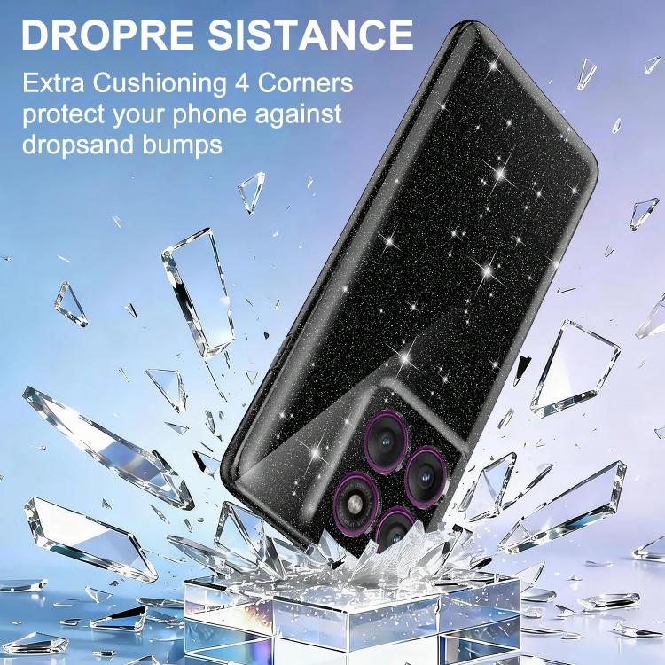 For Motorola Moto G86 Power 5G Fine Hole Glossy Glitter Magnetic TPU Phone Case with Same Color Hand Strap