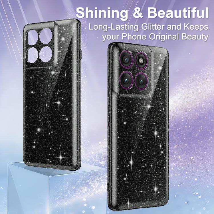 For Motorola Edge 70 Fusion / 70 Fusion+ 5G Fine Hole Glossy Glitter Magnetic TPU Phone Case with Same Color Hand Strap