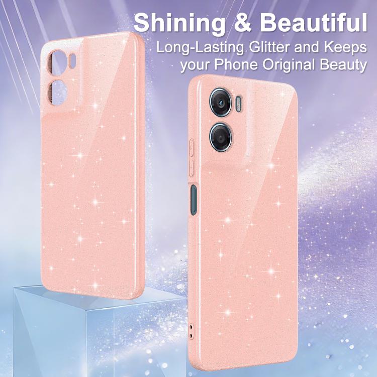 For Motorola Moto G06 / G06 Power 4G Fine Hole Glossy Glitter Magnetic TPU Phone Case with Same Color Hand Strap