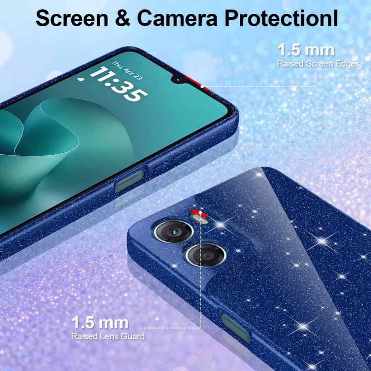 For Motorola Moto G06 / G06 Power 4G Fine Hole Glossy Glitter Magnetic TPU Phone Case with Same Color Hand Strap