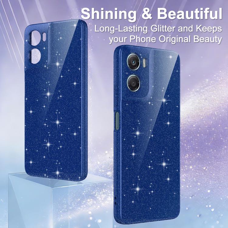 For Motorola Moto G06 / G06 Power 4G Fine Hole Glossy Glitter Magnetic TPU Phone Case with Same Color Hand Strap