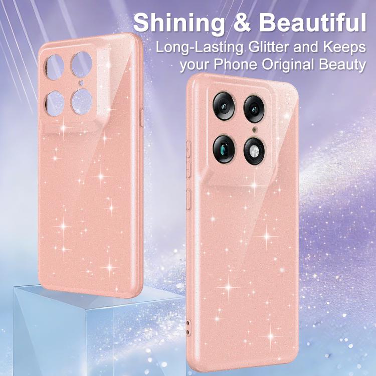 For Motorola Signature 5G / Edge 70 Ultra 5G Fine Hole Glossy Glitter Magnetic TPU Phone Case with Same Color Hand Strap