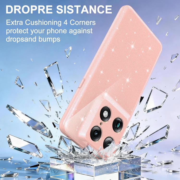 For Motorola Signature 5G / Edge 70 Ultra 5G Fine Hole Glossy Glitter Magnetic TPU Phone Case with Same Color Hand Strap