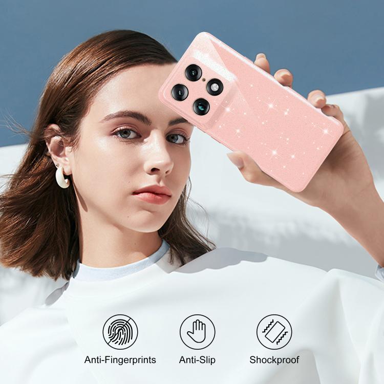 For Motorola Signature 5G / Edge 70 Ultra 5G Fine Hole Glossy Glitter Magnetic TPU Phone Case with Same Color Hand Strap