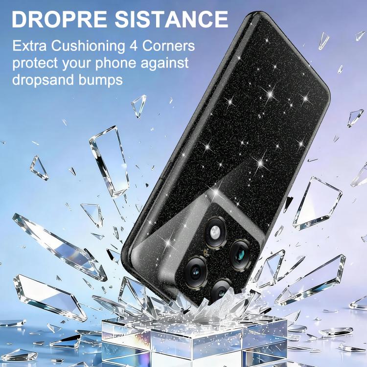 For Motorola Signature 5G / Edge 70 Ultra 5G Fine Hole Glossy Glitter Magnetic TPU Phone Case with Same Color Hand Strap