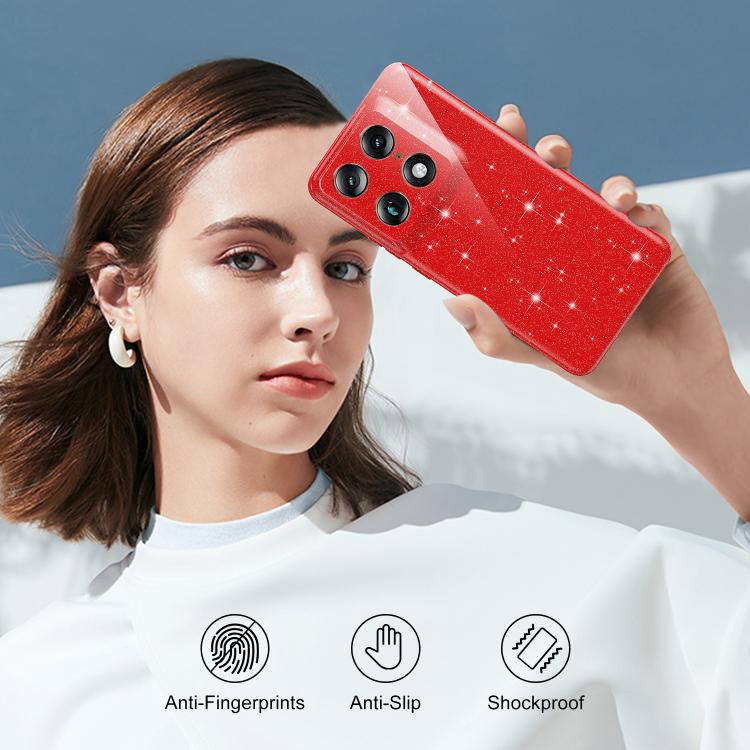 For Motorola Signature 5G / Edge 70 Ultra 5G Fine Hole Glossy Glitter Magnetic TPU Phone Case with Same Color Hand Strap