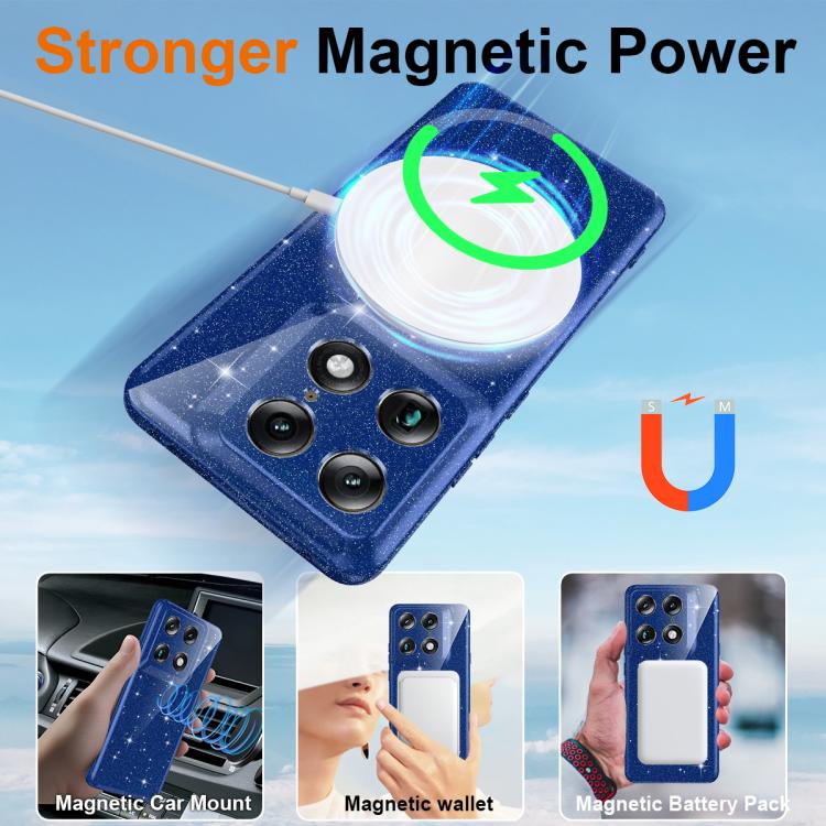 For Motorola Signature 5G / Edge 70 Ultra 5G Fine Hole Glossy Glitter Magnetic TPU Phone Case with Same Color Hand Strap