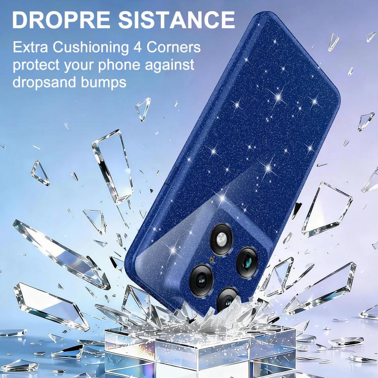 For Motorola Signature 5G / Edge 70 Ultra 5G Fine Hole Glossy Glitter Magnetic TPU Phone Case with Same Color Hand Strap