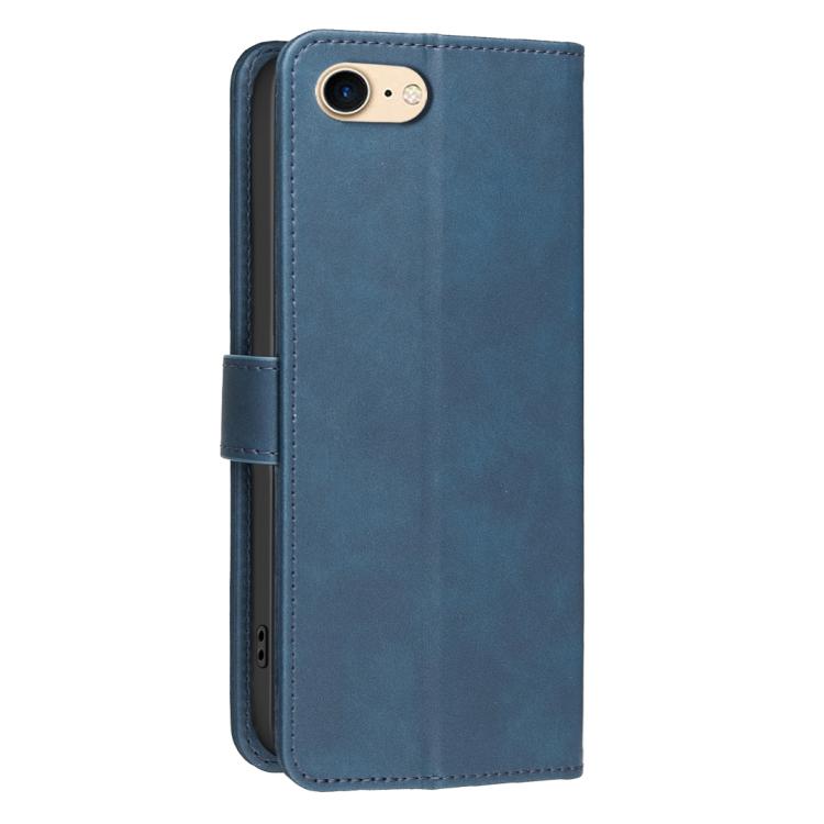 For iPhone 6 / 7 / 8 Solid Color Calfskin Texture RFID Vegan Leather Phone Case