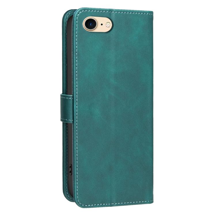 For iPhone 6 / 7 / 8 Solid Color Calfskin Texture RFID Vegan Leather Phone Case