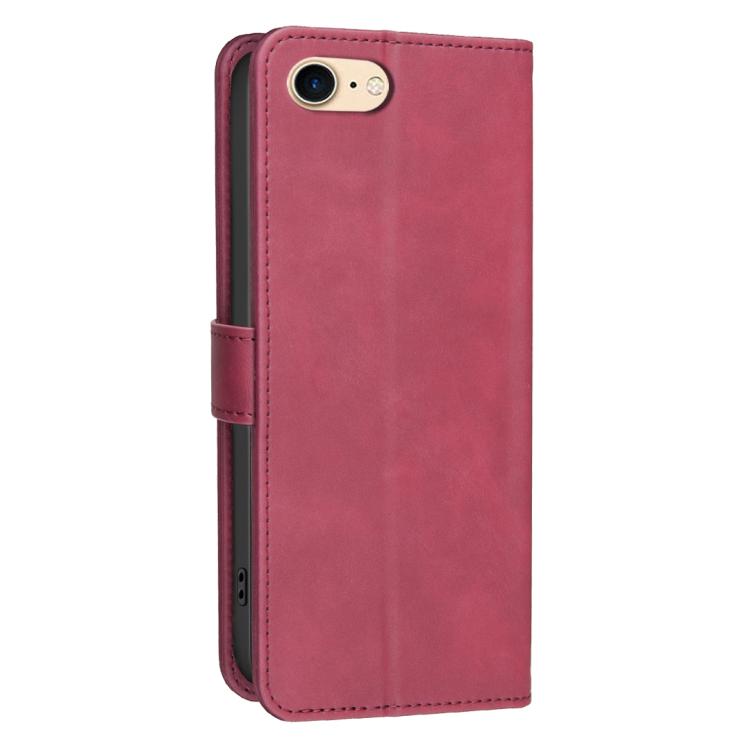 For iPhone 6 / 7 / 8 Solid Color Calfskin Texture RFID Vegan Leather Phone Case