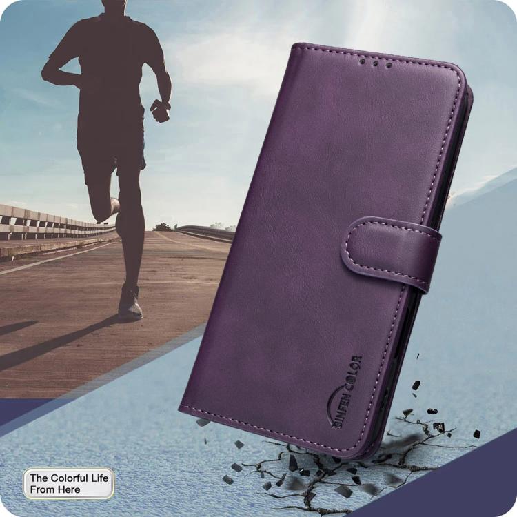 For iPhone 15 Pro Max Solid Color Calfskin Texture RFID Vegan Leather Phone Case