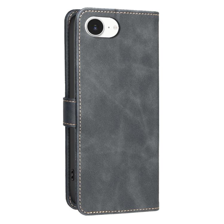 For iPhone 16e / 17e Solid Color Calfskin Texture RFID Vegan Leather Phone Case