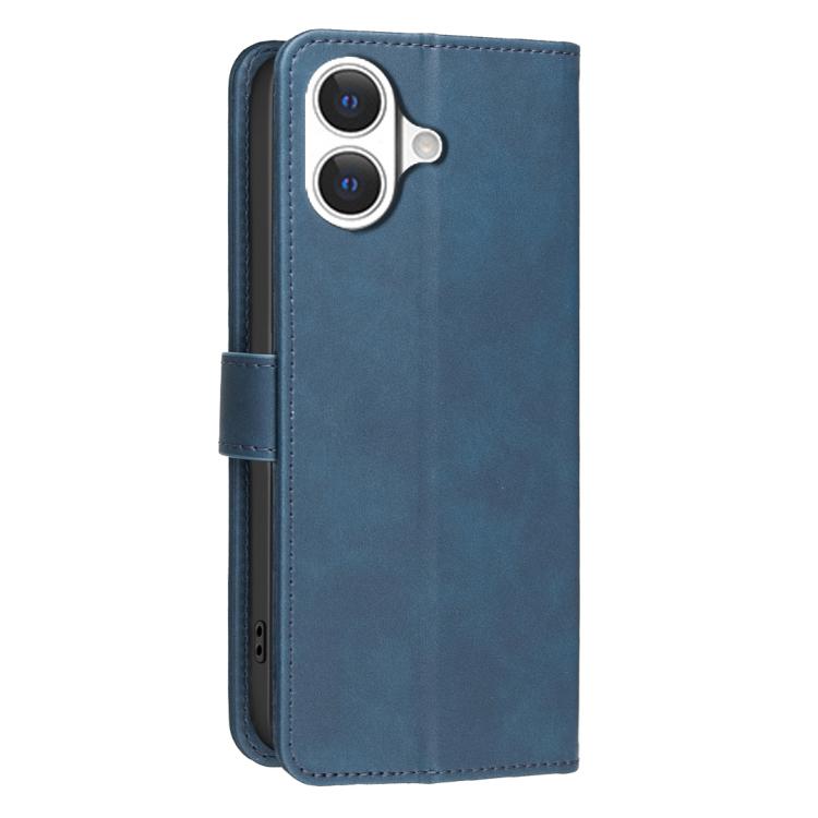 For iPhone 17 Solid Color Calfskin Texture RFID Vegan Leather Phone Case