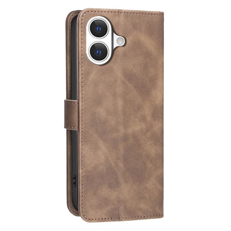 For iPhone 17 Solid Color Calfskin Texture RFID Vegan Leather Phone Case