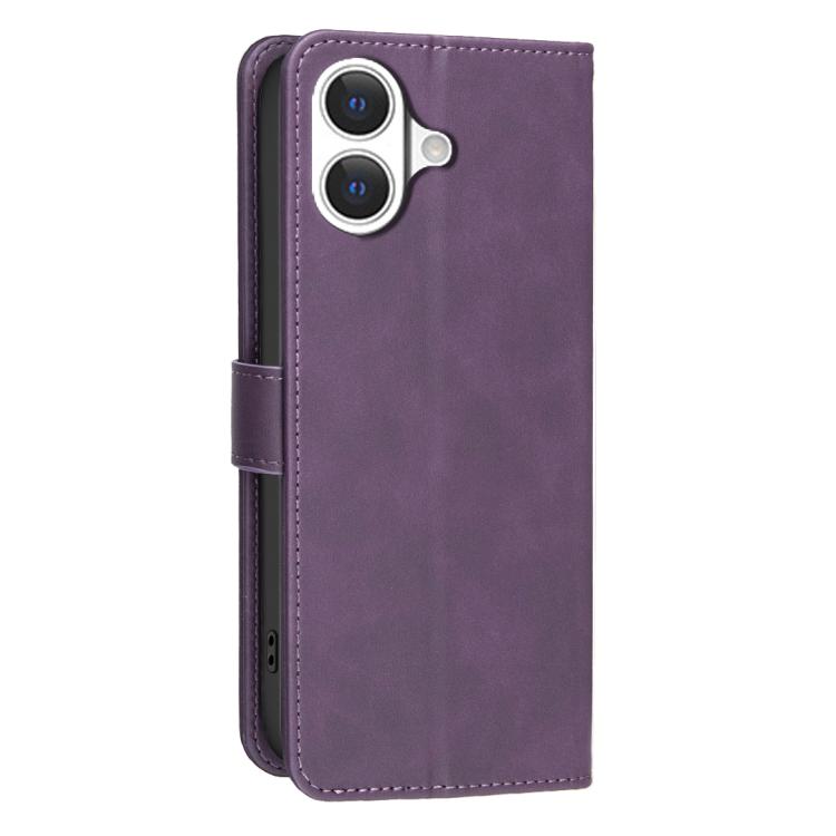 For iPhone 17 Solid Color Calfskin Texture RFID Vegan Leather Phone Case