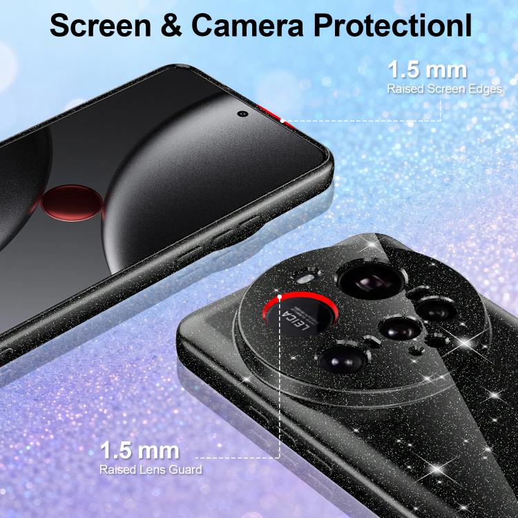 For Xiaomi 15 Ultra Fine Hole Glossy Glitter Magnetic TPU Phone Case with Same Color Hand Strap