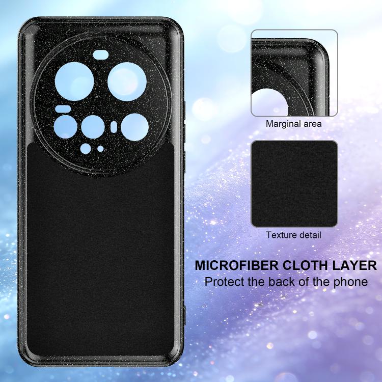 For Xiaomi 15 Ultra Fine Hole Glossy Glitter Magnetic TPU Phone Case with Same Color Hand Strap