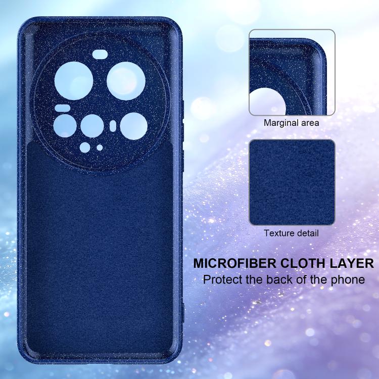 For Xiaomi 15 Ultra Fine Hole Glossy Glitter Magnetic TPU Phone Case with Same Color Hand Strap