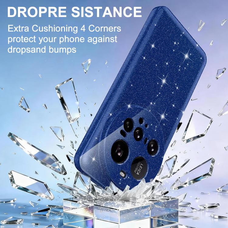 For Xiaomi 15 Ultra Fine Hole Glossy Glitter Magnetic TPU Phone Case with Same Color Hand Strap