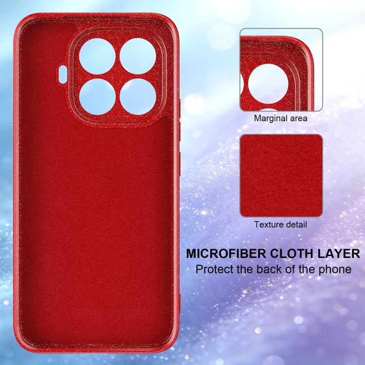 For Xiaomi 15T Pro 5G Fine Hole Glossy Glitter Magnetic TPU Phone Case with Same Color Hand Strap