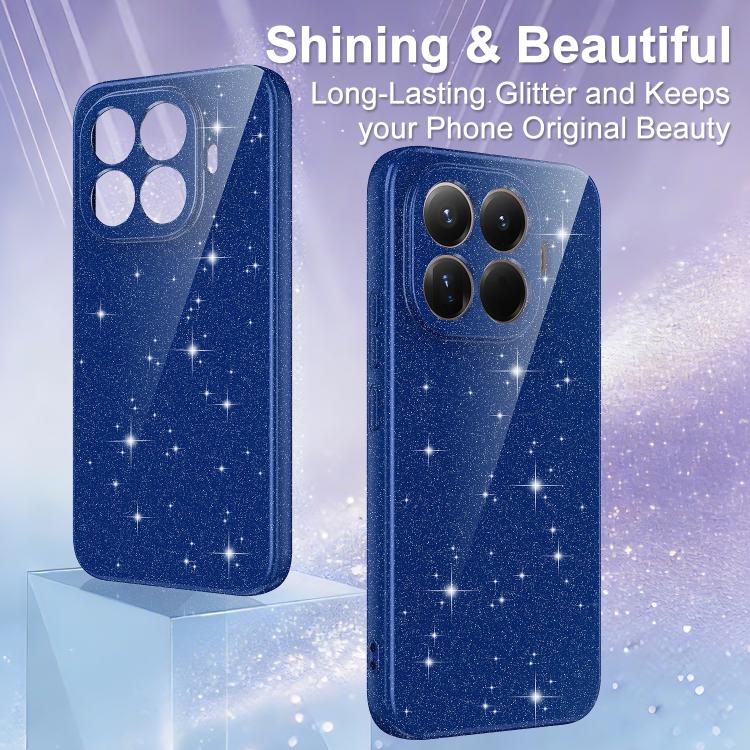For Xiaomi 15T Pro 5G Fine Hole Glossy Glitter Magnetic TPU Phone Case with Same Color Hand Strap