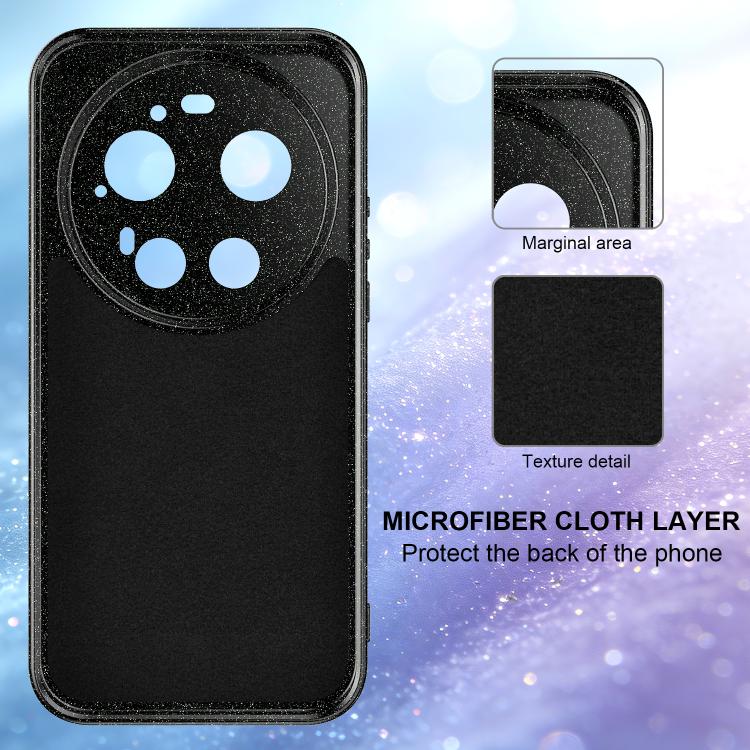 For Xiaomi 17 Ultra Fine Hole Glossy Glitter Magnetic TPU Phone Case with Same Color Hand Strap