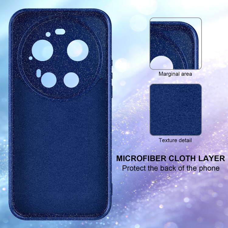 For Xiaomi 17 Ultra Fine Hole Glossy Glitter Magnetic TPU Phone Case with Same Color Hand Strap