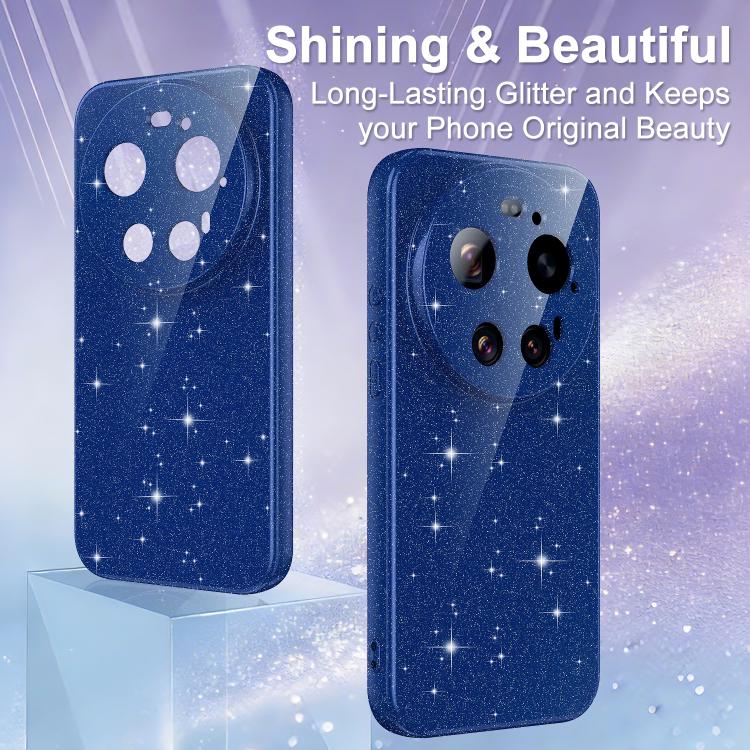 For Xiaomi 17 Ultra Fine Hole Glossy Glitter Magnetic TPU Phone Case with Same Color Hand Strap