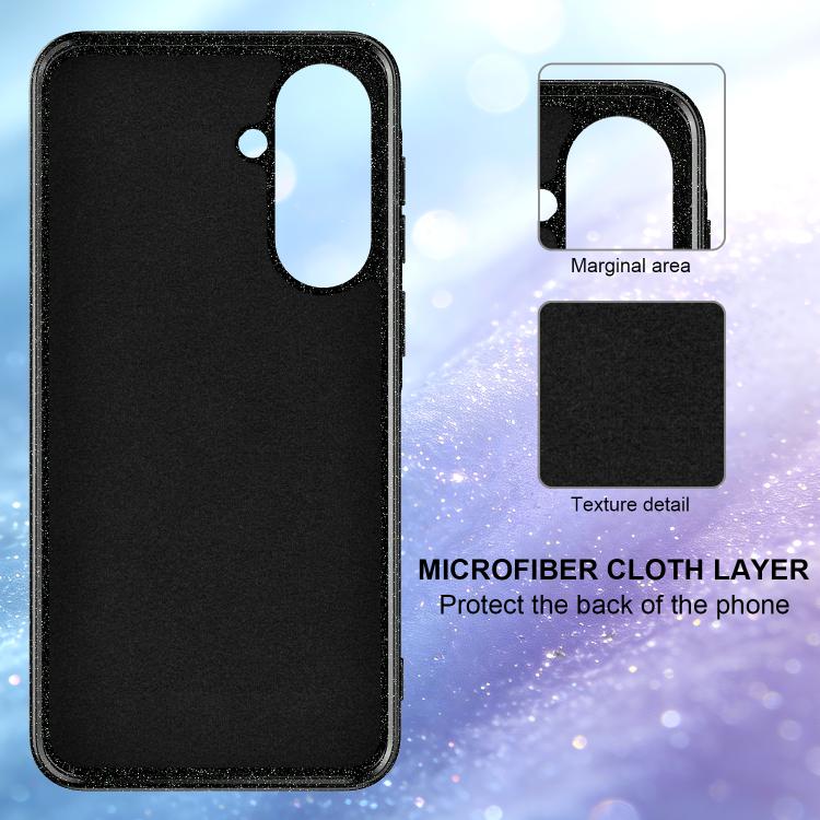 For Samsung Galaxy A56 5G Fine Hole Glossy Glitter Magnetic TPU Phone Case with Same Color Hand Strap