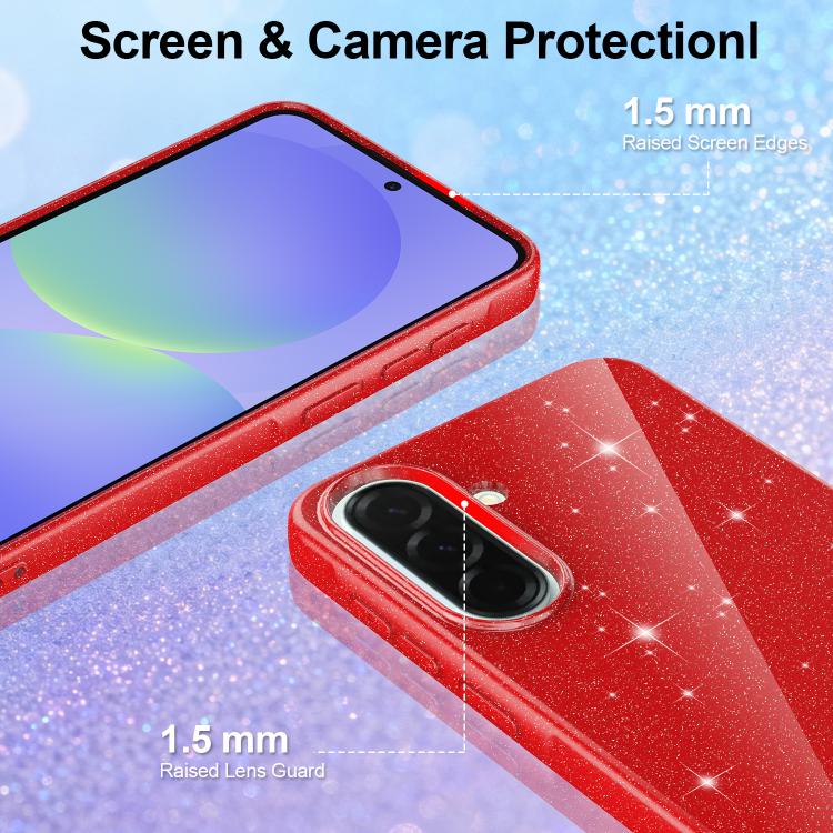 For Samsung Galaxy A56 5G Fine Hole Glossy Glitter Magnetic TPU Phone Case with Same Color Hand Strap