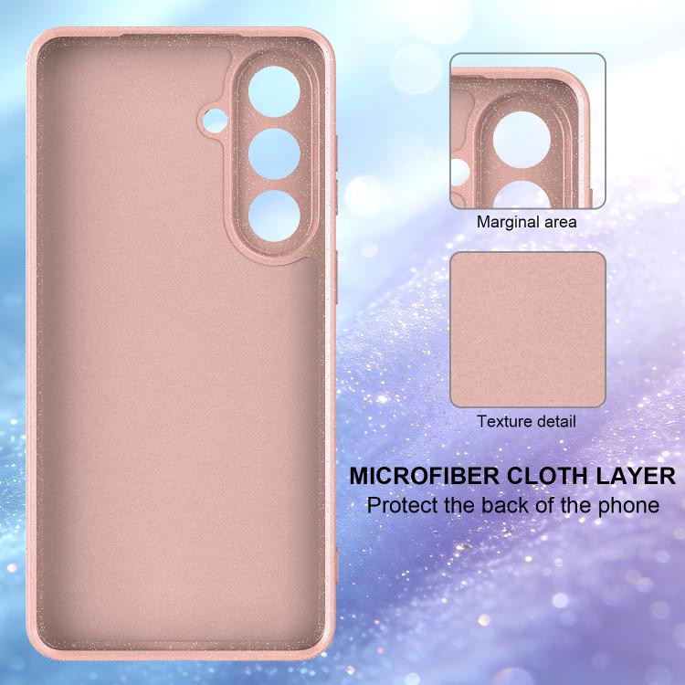 For Galaxy A27 5G Fine Hole Glossy Glitter Magnetic TPU Phone Case with Same Color Hand Strap
