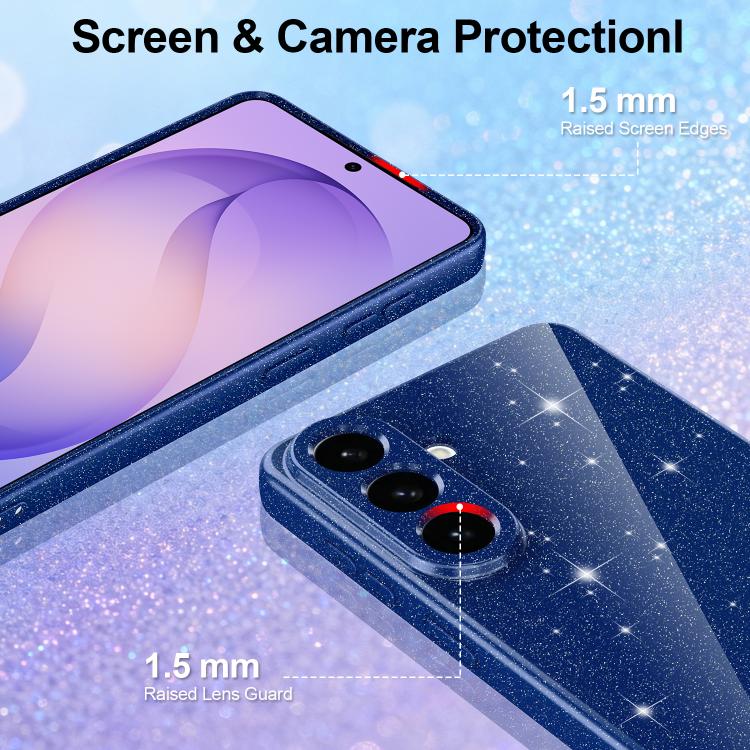 For Galaxy A27 5G Fine Hole Glossy Glitter Magnetic TPU Phone Case with Same Color Hand Strap