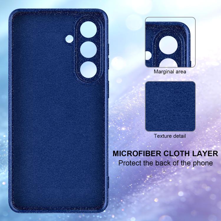 For Galaxy A27 5G Fine Hole Glossy Glitter Magnetic TPU Phone Case with Same Color Hand Strap