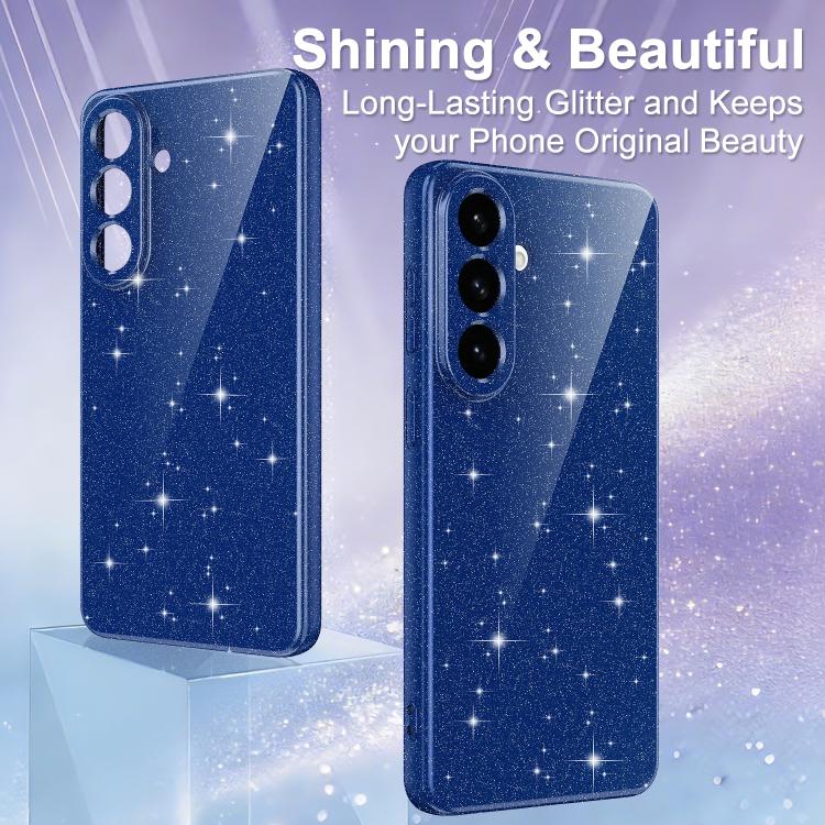 For Galaxy A27 5G Fine Hole Glossy Glitter Magnetic TPU Phone Case with Same Color Hand Strap